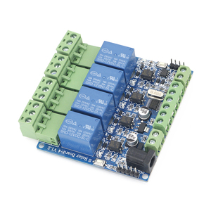 Commutateur de Module de relais 12V avec isolation optocoupleur <span class=keywords><strong>4</strong></span> canaux Commutateur de sortie de relais Modbus RTU Circuits de communication <span class=keywords><strong>RS485</strong></span>/TTL - Product Image 1