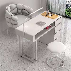 Escritorio Moderno Ajustable con Almacenamiento - Mesa Versátil para Trabajo y Servicios de Uñas - Product Image 1