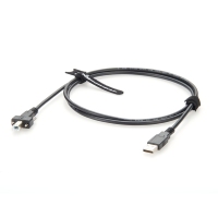 Câble USB 2.0 A mâle vers B mâle à verrouillage par vis avec blindage tressé et gaine en PVC pour utilisation avec caméra industrielle