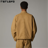 Veste en jean en toile personnalisée pour homme, hiver, fermeture éclair, col montant classique, réversible, écologique, imperméable, respirante, antibactérienne