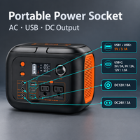 Station d'alimentation portable LiFePO4 224Wh 300W, alimentation 70000mAh AC DC USB-C, charge sans fil 10W, LED pour usage extérieur et de secours