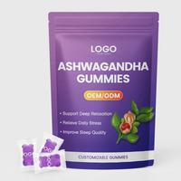 Compléments alimentaires en gommes d'ashwagandha véganes OEM/ODM en gros, emballés individuellement, pour soutenir l'humeur et l'équilibre hormonal