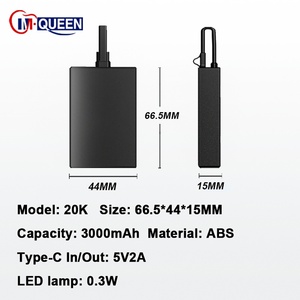 Batterie externe portable mini 3000 mAh avec logo personnalisé, sortie 10 W, lampe intégrée pour usage extérieur - Product Image 2