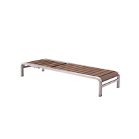 Chaise longue de piscine en aluminium couleur marron, en poly bois, pour jardin, restaurant, hôtel, piscine, en promotion