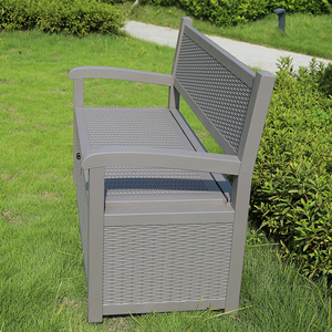 2 In1 Outdoor Patio Garden Long <strong>Bench</strong> Rattan <strong>Plastic</strong> with Storage - Product Image 3
