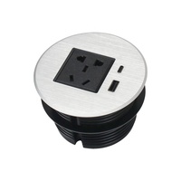 Soket Daya sofa pengisi daya usb 18 W PD, grommet meja Tiongkok bulat tersembunyi pintar untuk rumah kantor