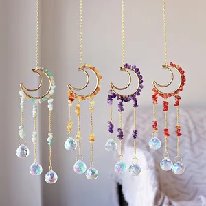 Esfera de Cristal Natural Tallada con Tema de Amor, Atrapasueños Colgante de Feng Shui, Decoración Curativa de Amatista y Cuarzo Rosa para el Hogar - Product Image 2