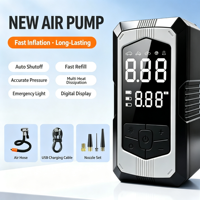 Compresseur d'air sans fil portable rechargeable avec affichage numérique pour voiture, moto et vélo - Vente en gros