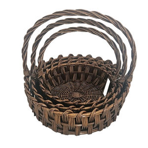 Ensemble de paniers en osier naturel avec poignée robuste, idéal pour l'emballage de cadeaux, le service du pain et les activités de plein air - Product Image 3