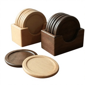 Posavasos redondos de madera antideslizantes para mesa, hogar, cocina, comedor, estilo Wabi Sabi, para servir tazas de té y café. - Product Image 6