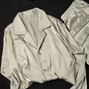 <span class=keywords><strong>Pigiama</strong></span> di raso di fascia alta <span class=keywords><strong>da</strong></span> <span class=keywords><strong>uomo</strong></span> in seta di ghiaccio Casual estate autunno sottile ampia confezione regalo Plus Size inclusa per fidanzato papà - Product Image 2