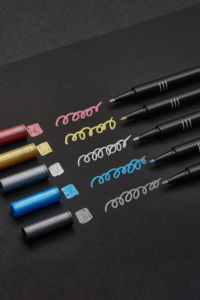 Promozione grande vendita metallo <span class=keywords><strong>pennarello</strong></span> indelebile 5 set di colore <span class=keywords><strong>punta</strong></span> proiettile su carta nera varie superfici medie - Product Image 3