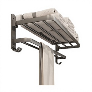 KEGAO Portasciugamani e Portaoggetti da Bagno Bianco Crema Senza Foratura, Portasciugamani da Parete, Set Accessori Bagno - Product Image 6