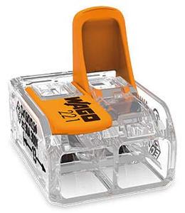 Conectores de cable compactos <span class=keywords><strong>Bonico</strong></span> 221-612 de 10 AWG, 2 conductores, conectores de palanca y bolsa para reserva - Product Image 2