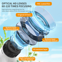 Yuglow 120x Optical HD Handheld Microscope DIY Plastic Portable Science Education Model for Kids & Teens