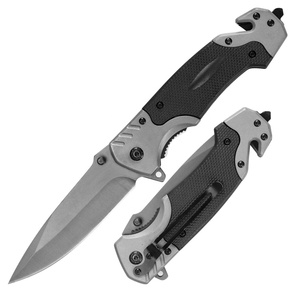 Grey tráng thép không gỉ gấp dao đẩy nút Kính ngắt dây <span class=keywords><strong>c</strong></span>ắt tùy chỉnh Túi clip cho <span class=keywords><strong>c</strong></span>ắm trại EDC ngoài trời - Product Image 1