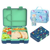 Nouvelle Arrivée Logo Personnalisé Motif 5 Compartiments Étanche Bento Boîte À Lunch Vente Chaude Enfants École Récipient De Nourriture Ensemble