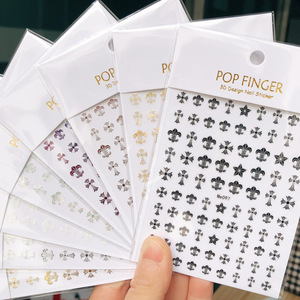 1Pcs Retro Cross Nail Art Decorations Punk Nail Art Decals Manicure Crow Heart Nail sticker