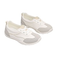 Chaussures de marche respirantes en cuir pleine fleur à lacets, bout rond, semelle en caoutchouc, chaussures décontractées pour l'extérieur et le campus
