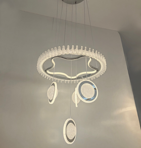 Moderner höhen verstellbarer LED-Kronleuchter aus Gold mit Acryl schirm für den Innenbereich 2 Jahre Garantie Dimmbar 220V (2770/<span class=keywords><strong>3</strong></span> 1) - Product Image 3