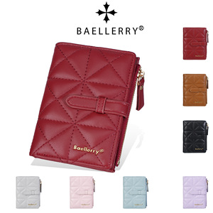 กระเป๋าสตางค์ผู้หญิง Baellerry ลายควิลท์ สีแดง ความจุขนาดใหญ่ ลายเพชร แฟชั่น ใช้ได้ทุกวัน - Product Image 2
