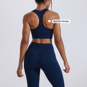 Conjuntos Deportivos de 3 Piezas de Secado Rápido para Mujer con Logotipo Personalizado, Conjuntos de <span class=keywords><strong>Yoga</strong></span> Ajustados y Transpirables con Cintura Alta y Sensación de Segunda Piel para Correr y Hacer Ejercicio - Product Image 4