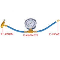 Kit de recharge de réfrigérant Sinodiving R134a avec valve à perforation rapide BPV31, raccord rapide, tuyau de charge et manomètre - Bleu - Outil de réparation de climatisation automobile