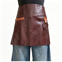 Tablier de travail en cuir pleine fleur sans manches de style japonais pour barista et artiste floral, durable, anti-salissures, imprimable