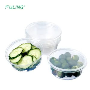 Fuling biểu tượng tùy chỉnh in ấn nhựa PP Ice Cream cup rắn container8 oz Deli container với nắp