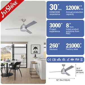 1stshine 52 pouces d'économie d'énergie pour la chambre à coucher Ventilateur <span class=keywords><strong>de</strong></span> plafond à moteur DC en cuivre pur avec lumières LED Télé<span class=keywords><strong>commande</strong></span> - Product Image 3