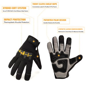 Gants de travail de mécanicien Utilitaire général Gants de travail de sécurité durables Utilisation industrielle - Product Image 2