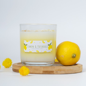 Lemon Patchouli Scented Candle Soy <b>Wax</b> Cylinder Home Decoration Gift Aromatherapy - Product Image 1