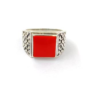 แหวนเงินแท้ 925 ประดับพลอยออนิกซ์สีแดง แหวนปรับขนาดได้ ออนิกซ์สีแดง งานแฮนด์เมด คอลเลคชั่นแหวนสวยงาม เครื่องประดับเงิน ราคาขายส่ง - Product Image 1