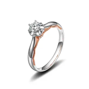 Jingzhanyi Jewelry Factory Fine Jewelry Fancy Design gemstone ring 18K Yellow Gold diamond and ruby Valentine Ring For women