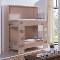 Складная Скрытая двухъярусная деревянная кровать для детской комнаты, экономия пространства