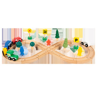 Modèle de train en bois pour enfants 1:24 avec rails en forme de huit pour l'apprentissage pratique et le développement cérébral, jouet de piste 3D pour les 4-6 ans