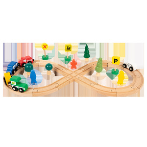 Modèle de train en bois pour enfants 1:<span class=keywords><strong>24</strong></span> avec rails en forme de huit pour l'apprentissage pratique et le développement cérébral, jouet de piste 3D pour les 4-6 ans - Product Image 5