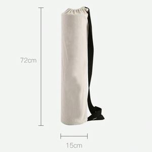 Portable Good Quality Reusable Cotton <b>Canvas</b> Cloth Foldable Yoga Mat Tote Shoulder Carry <b>Bag</b> With Custom Printed Logo - Product Image 2