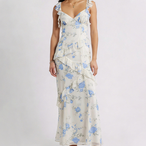<span class=keywords><strong>Vestido</strong></span> de Verano Personalizado para Mujer, Estilo Boho, Cuello Halter, Espalda Descubierta, con Volantes, Midi, Casual, de Lujo - Product Image 3