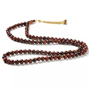 Piedra Natural Ojo de Tigre rojo 8mm mano leer 99 cuentas de oración musulmanas pulsera DIY borla cuenta mango cadena PB -- 009 - Product Image 2