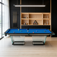 Table de billard de luxe sur mesure en bois massif, étanche, pour intérieur, avec poches en cuir véritable, 9 pieds, style américain