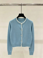 Pull cardigan en tricot à col rond et manches longues pour femme de haute qualité, style décontracté automne-hiver
