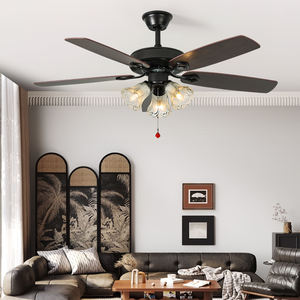 Style moderne Usha Décorer 5 ailes CE <span class=keywords><strong>Ventilateur</strong></span> de plafond avec lumière LED Acier Métal Orient Design Coffee Shop-Used Old House Chandelier - Product Image 3