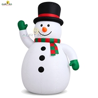 Grand Bonhomme de Neige Gonflable Publicitaire avec Éclairage LED, Étanche, Installation Facile pour Noël, Festivals, Organisateurs d'Événements B2B