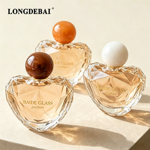 In Stock Crimp Empty Unique Heart Perfume Spray <b>Bottle</b> 50ML 60ML 100ML Perfume <b>Bottle</b> for Female - Product Image 2