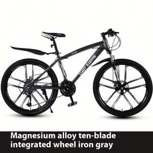 Vélo de montagne en acier unisexe 24/26 pouces pour adultes, vélo de course sur route avec 21 vitesses, freins à disque doubles pour étudiants - Product Image 4