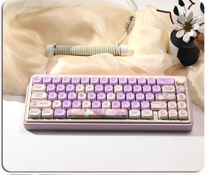Mềm Dễ Thương Thỏ Keycap Moa hồ sơ PBT nhuộm thăng hoa 130key cho 61/75/87/98/108 Bàn Phím Cơ khí DIY tùy chỉnh ODM/OEM - Product Image 3