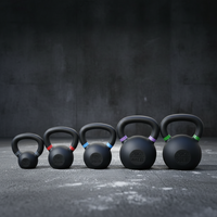 Kettlebell de compétition en fonte enduite avec logo personnalisé, fourni par l'usine, pour l'haltérophilie