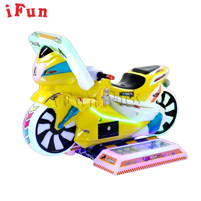 Ifun parkı süper Moto hız Motor çocuk bisikleti salıncak motosiklet sikke işletilen Arcade oyunu çocuklar kapalı makine