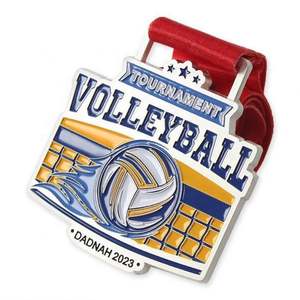 Trousse de présentation 3D en alliage de zinc vierge, personnalisable, économique, pour récompenses en or, pour la course de marathon, le judo, le badminton, le volley-ball, en métal nickelé - Product Image 1